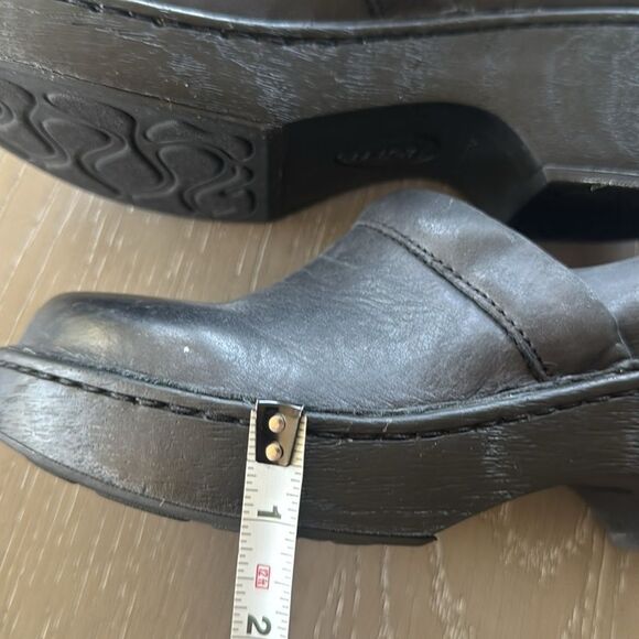 Born Women's Black Leather Mules Clogs Slip On Shoes Platform Casual Work Size 8 - Picture 7 of 12